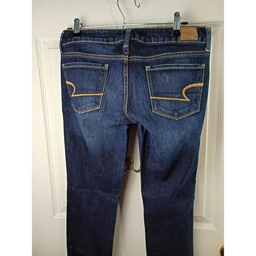 American Eagle Woman 6 Denim Blue Jeans Low Rise Skinny Stretch Norm Core